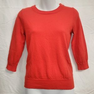 J.Crew merino wool orange/red crewneck sweater